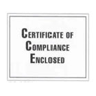 Certificate Of Compliance White Full Face Back Loading 6-1/2 X 5" 1000/Cs