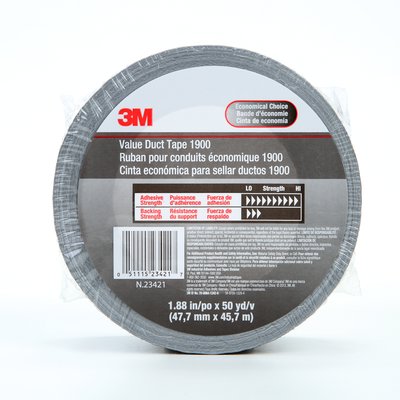1900 48Mm X 46M 6.3Mil Value Silver Duct Tape 24Rl/Cs