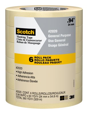 2020-24Ecp .94" X 60Yd Scotch Masking Tape 6Rl/Pk 4Pk/Cs