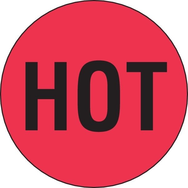 2" Diameter Circle Hot Fluorescent Red Label 500/Rl