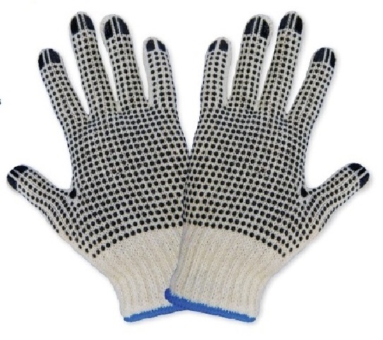 Gg Poly/Cotton Large Gloves 2 Sided Pvc Dot Coating Per Pr